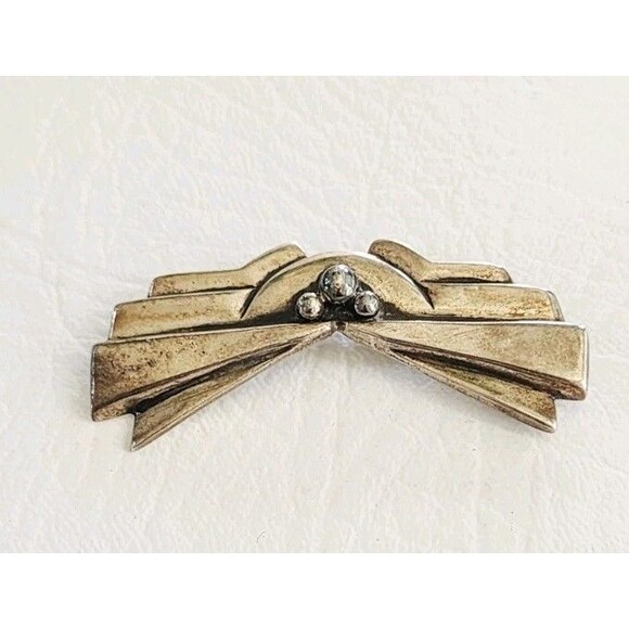 Vintage Native American David Dear Santa Fe Sterling Brooch 2" 15g - Picture 2 of 9